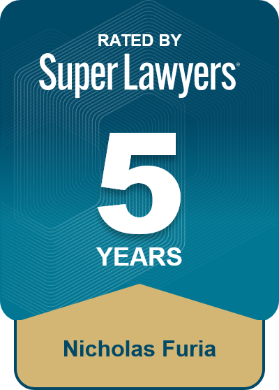 Nicholas Furia Super Lawyers 5 year badge
